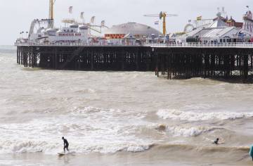 Surfing in Brighton England