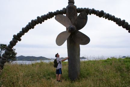 Rainbow Warrior memorial at Matauri Bay New Zealand